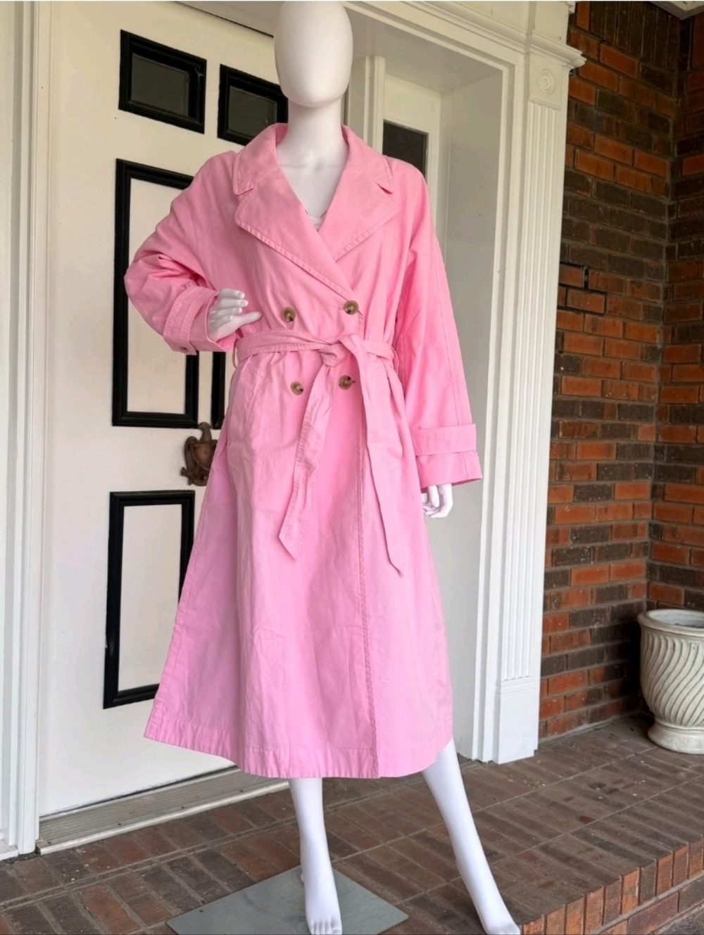 Soft Pink Trench Coat J. Crew Preppy Dopamine Minimalist Career - Picture 3 of 10